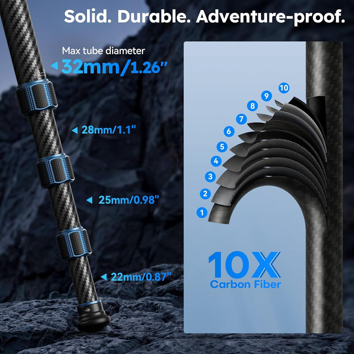 SIRUI 57"/145cm Carbon Fiber Camera Tripod, Max Laod 20KG, AM-324