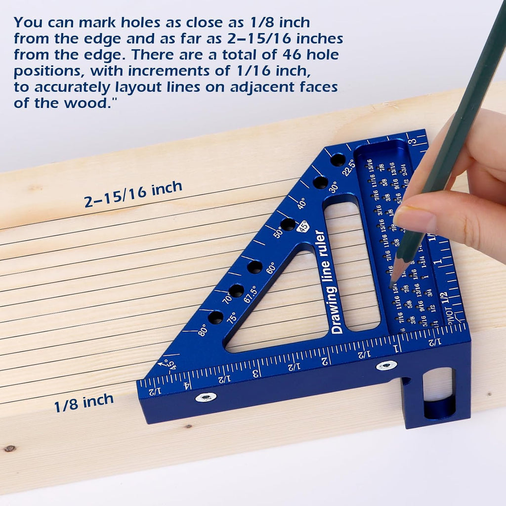 3D Multi-Angle Measuring Ruler -Precision Woodworking 3D Square Protractor