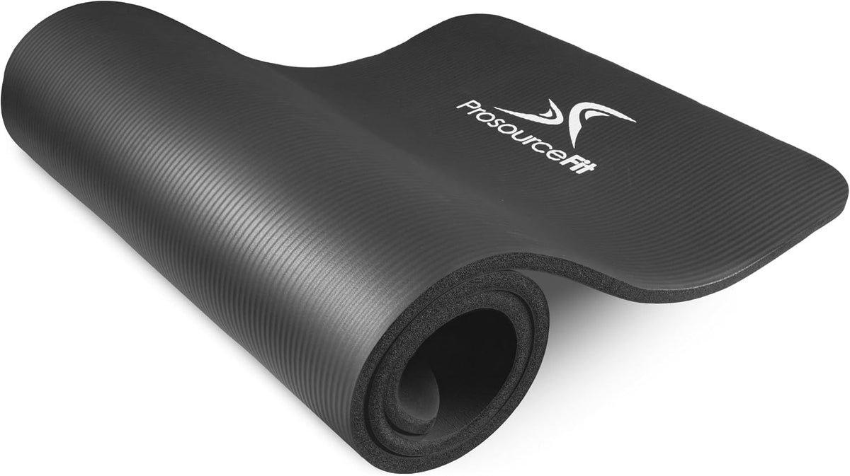 ProsourceFit Extra Thick Yoga and Pilates Mat, 71-inch Long High Density Exercise Mat with Comfort Foam and Carrying Strap