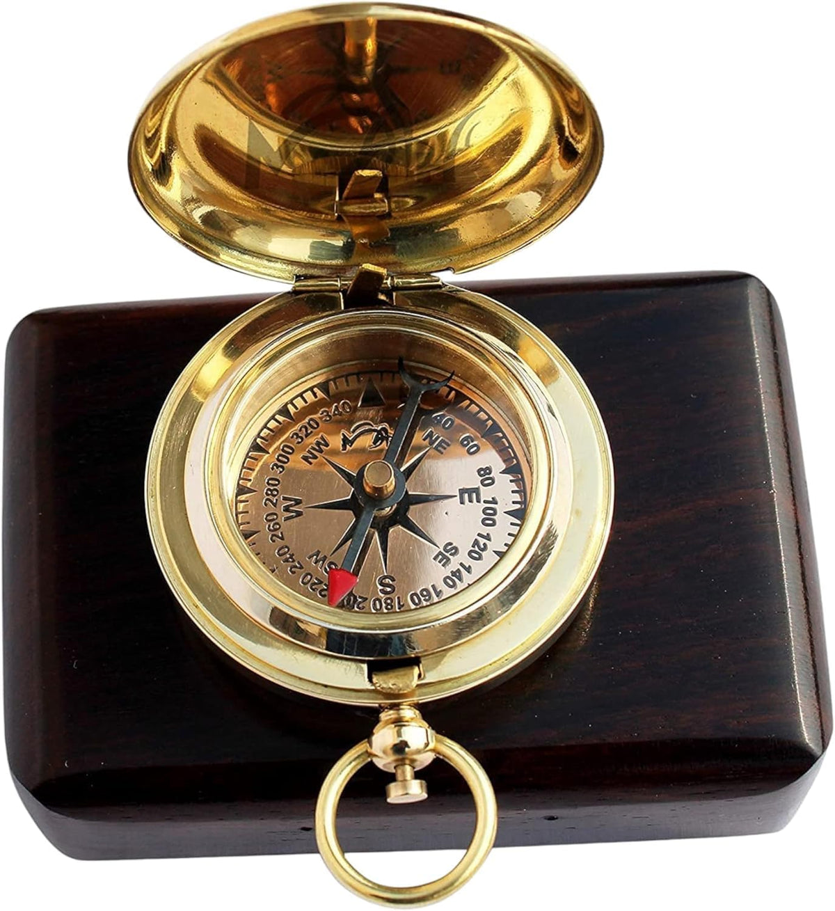 Brass Compass Gift – Push Button Compass Keepsake Gift for Son, Boys, Men, Graduation Gift, Birthday Gift Idea, Inspirational Motivational Gift for Him, Unique Gift Idea, Collectible Desk Decor