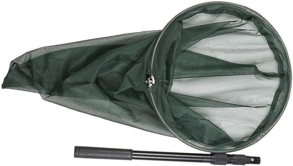 Professional Insect and Butterfly Net with 14" Stainless Ring, 26" Net Depth, Strong Aluminum Telescopic Handle Extends to 39", Muslin Banding at the Top