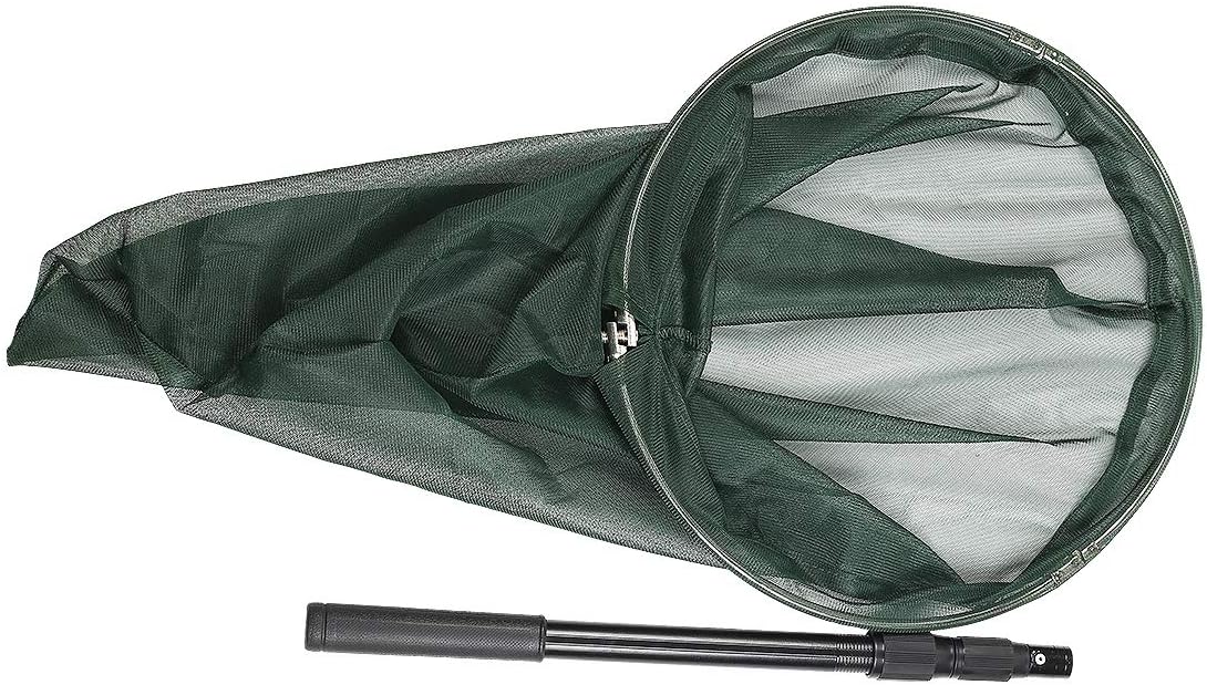 Professional Insect and Butterfly Net with 14" Stainless Ring, 26" Net Depth, Strong Aluminum Telescopic Handle Extends to 39", Muslin Banding at the Top