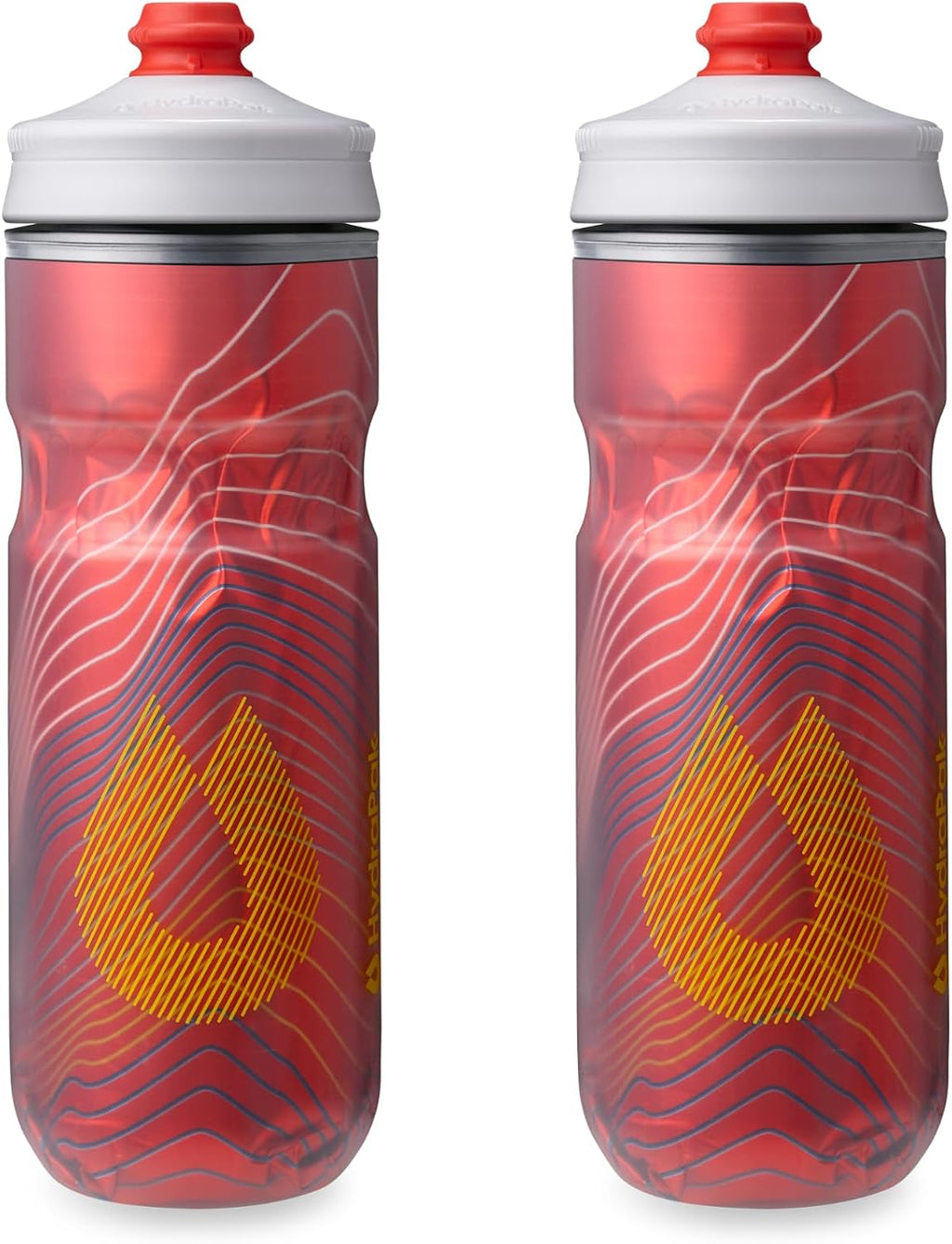HydraPak Polar Surge Insulated Bike Water Bottle (20oz, Ascent Red)