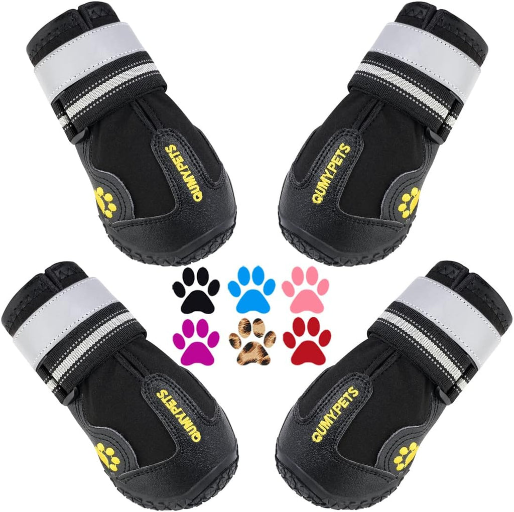 QUMY Dog Shoes for Hot Pavement, Dog Snow Boots & Paw Protectors for Winter