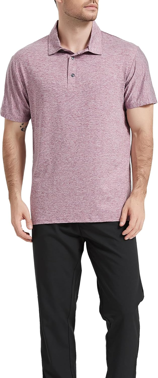 5 Pack Men's Polo Shirts Short Sleeve Golf T Shirt Performance Casual
