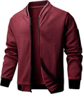 Wizoat Mens Casual Jacket Loose Fit Lightweight Jacket Varsity Bomber Jacket with Zipper