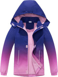 MGEOY Kids Rain Jacket, Waterproof Lightweight Hooded Windbreaker for Boys Girls 4-16Y