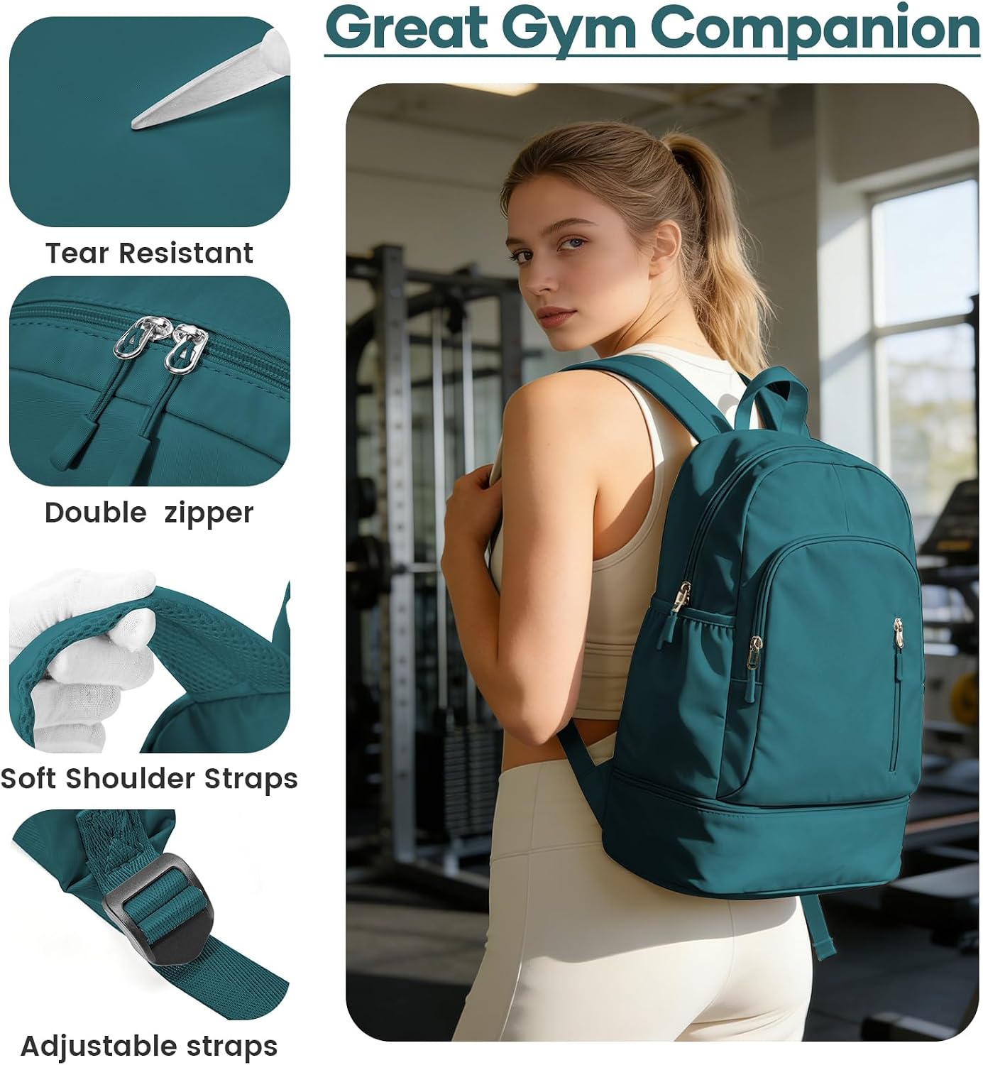 Gym Backpack for Women, Dance Volleyball Backpacks With Shoe Compartment