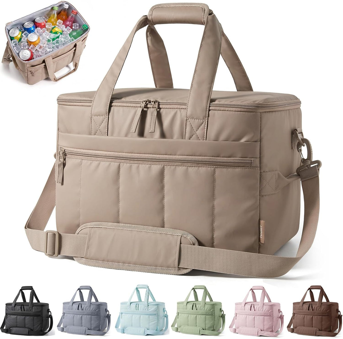 TOURIT Puffer Insulated Cooler Bag 48 Cans/32L, Waterproof Beach Cooler
