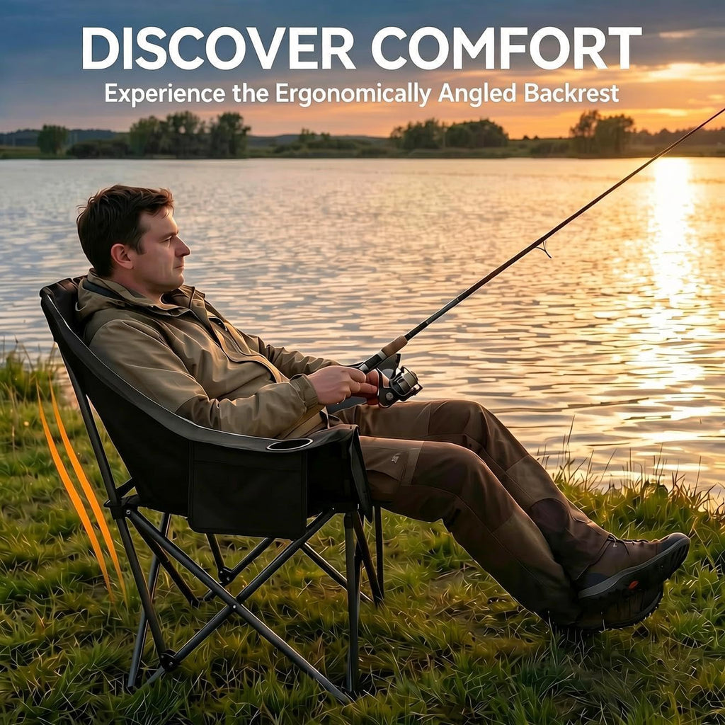2 Pack Oversized Camping Chair Heavy Duty Padded Lawn chair Support 500 lbs
