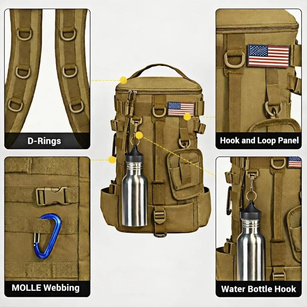 kokkoya Small Fishing Backpack with 2 Rod Holders, 16L Kayak Tackle Bag