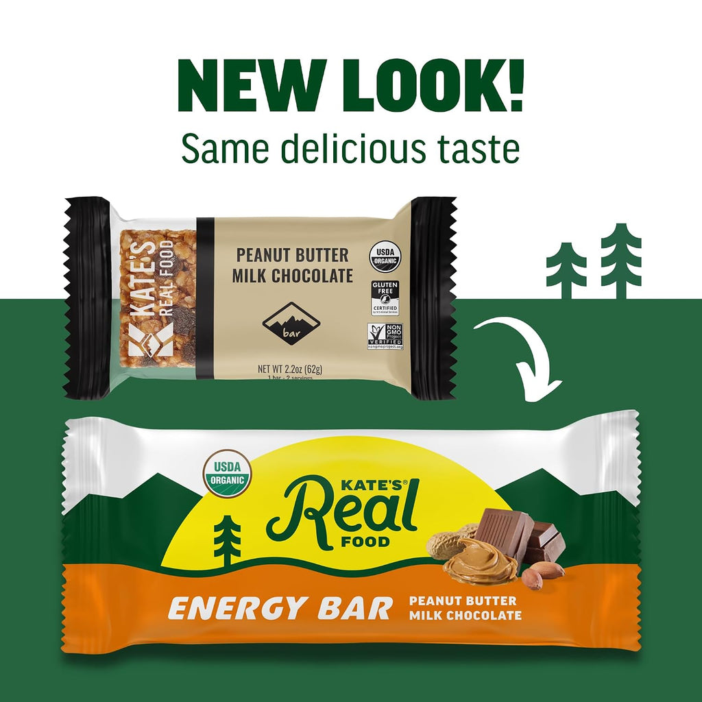 Kate's Real Food Organic Granola Bars PB Milk Choc (2.2 oz, Pack of 12)