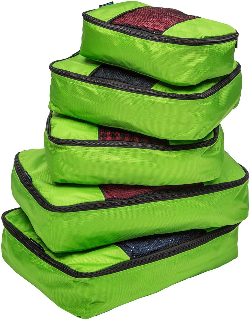 TravelWise Packing Cube System - Durable 5 Piece Weekender Plus Set (Black)