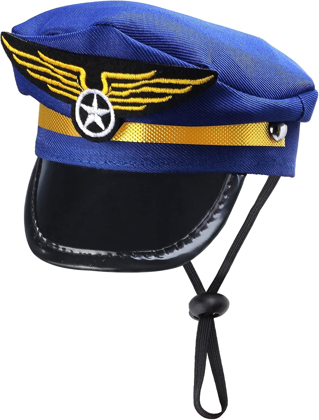 Yewong 3-Piece Pet Captain Costume Accessory Set - Dog & Cat Pilot Hat, Formal Necktie & Collar - Fancy Dress & Halloween Party (Set-B)
