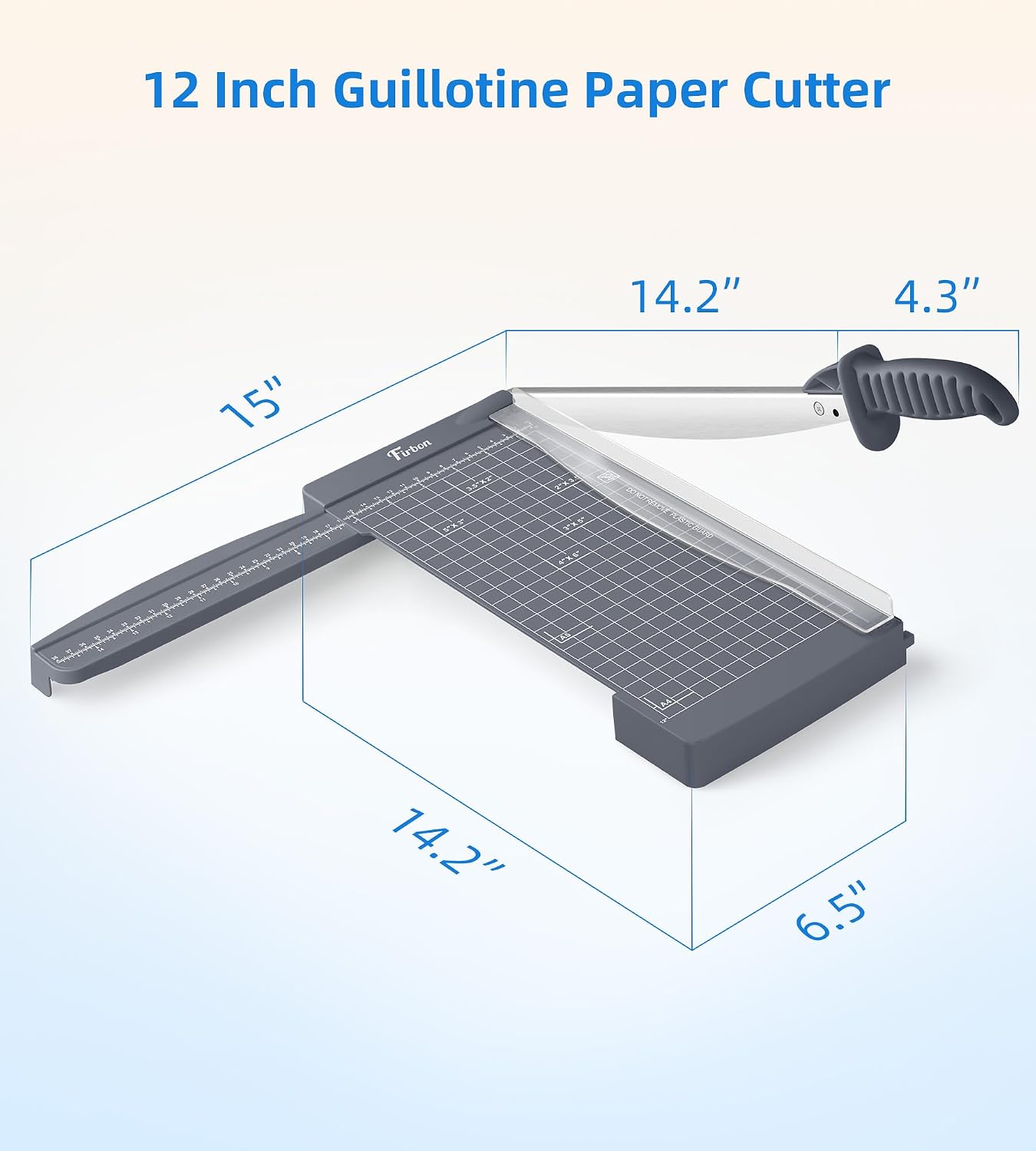 Firbon 12" Guillotine Paper Cutter with Hidden Ruler, Compact Paper Trimmer