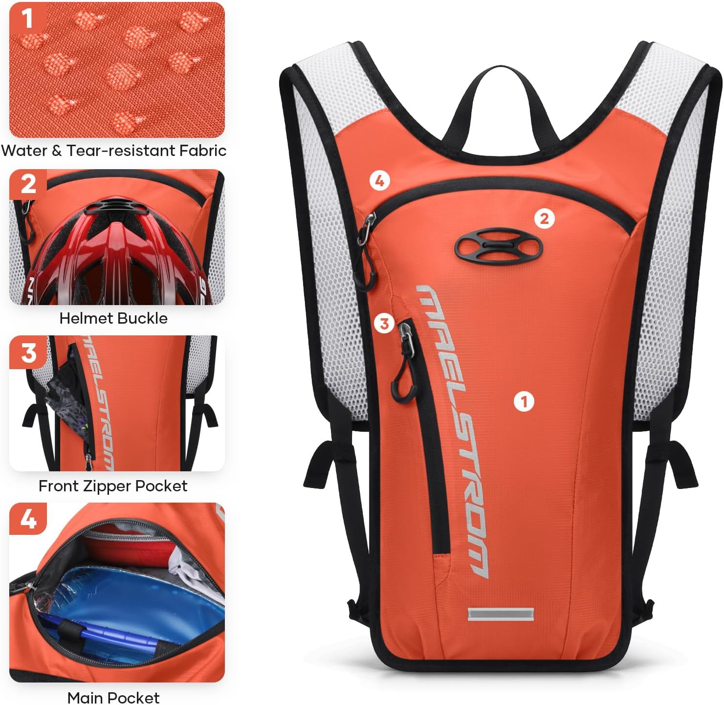 Maelstrom Hydration Backpack with 2L Water Bladder,Lightweight Running Vest
