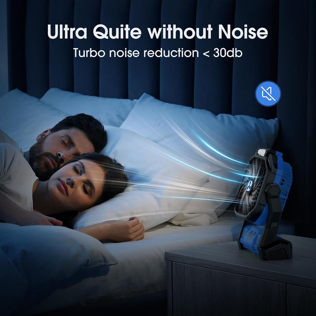 Portable Fan Rechargeable 20000mAh Cordless Battery Powered Camping Fan