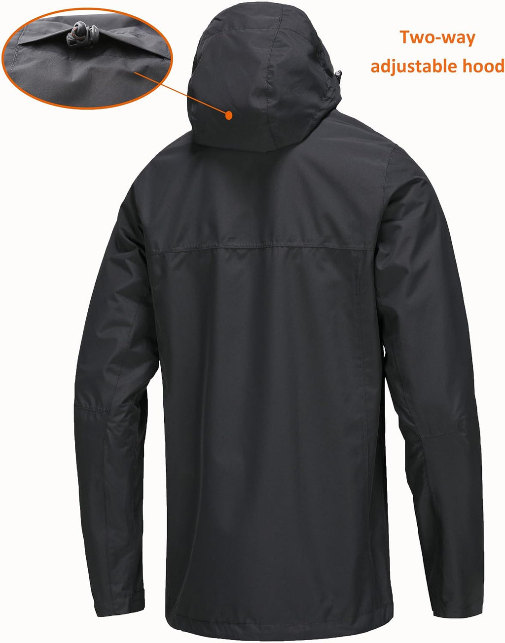 NORDIC OUTLAND Mens Lightweight Hooded Waterproof Rain Jacket Breathable Raincoat Shell for Outdoor Mountain Hiking