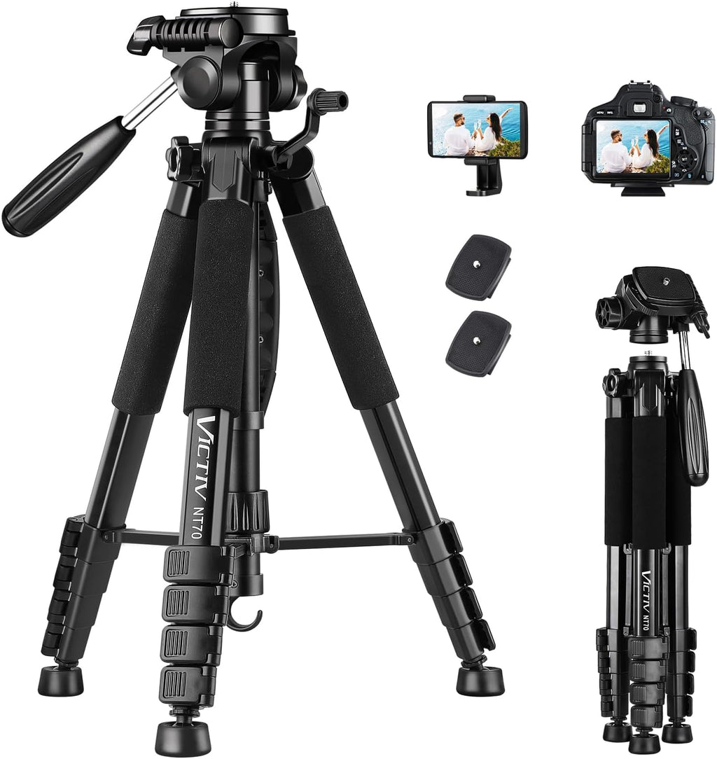 Victiv Tripod, 74” Camera Tripod for Cell Phone with Phone Holder, Orange