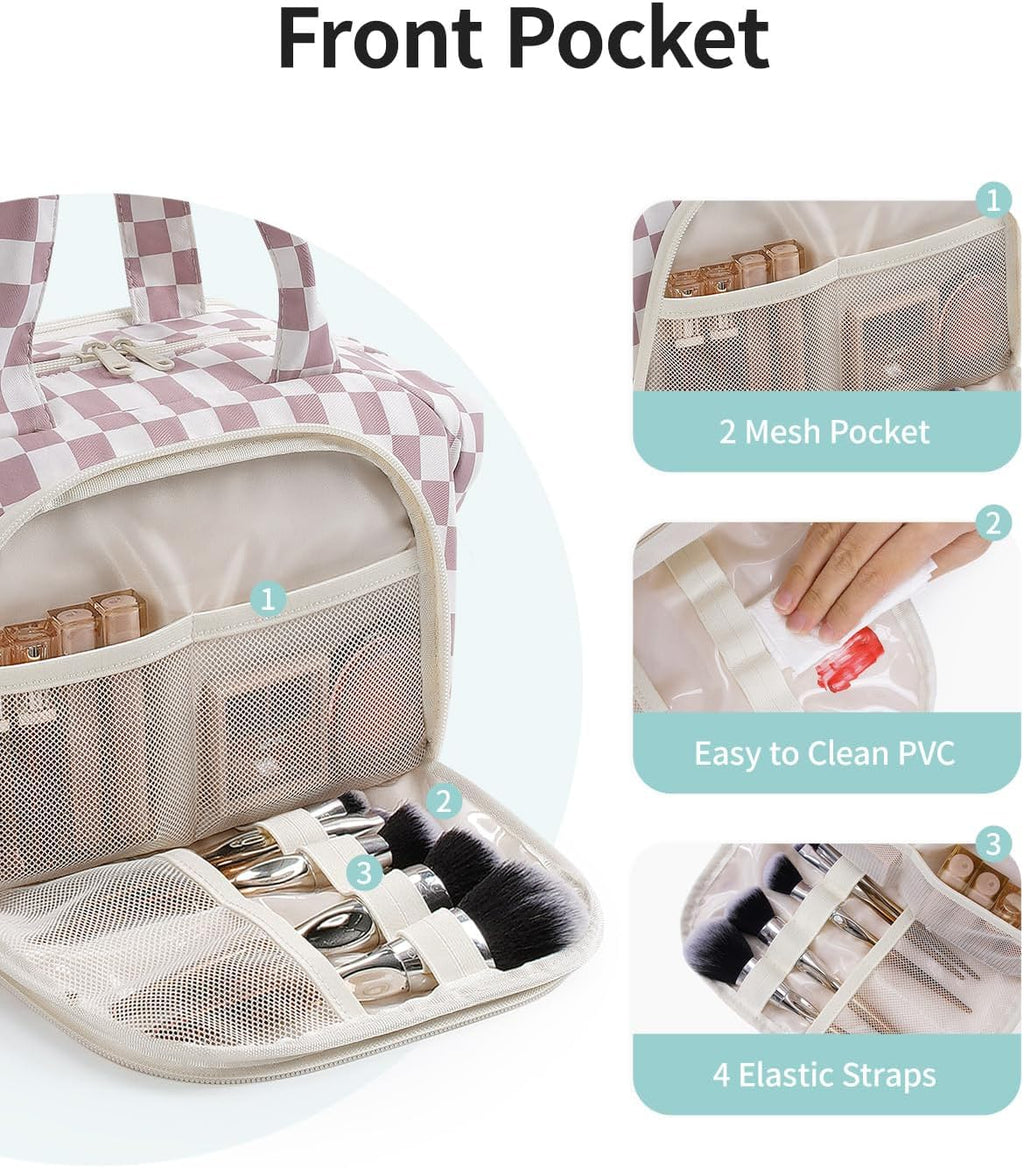 Narwey Travel Toiletry Bag for Women, Large Makeup Cosmetic Organizer Bag