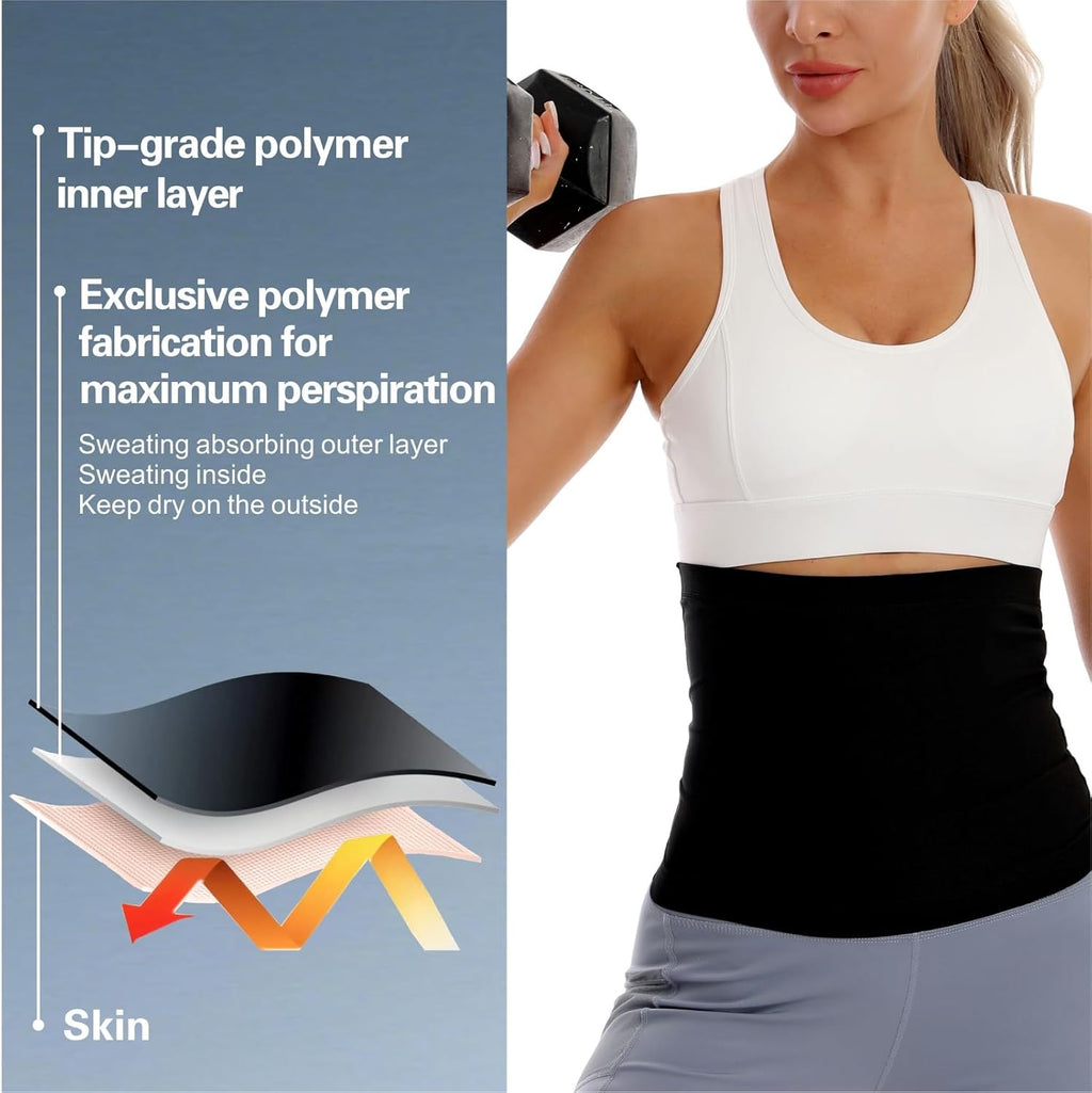 Sauna Suit Waist Trainer Band for Women Girls, Adjustable Waist Cincher Slimming Waist Trimmer for Lower Belly Fat