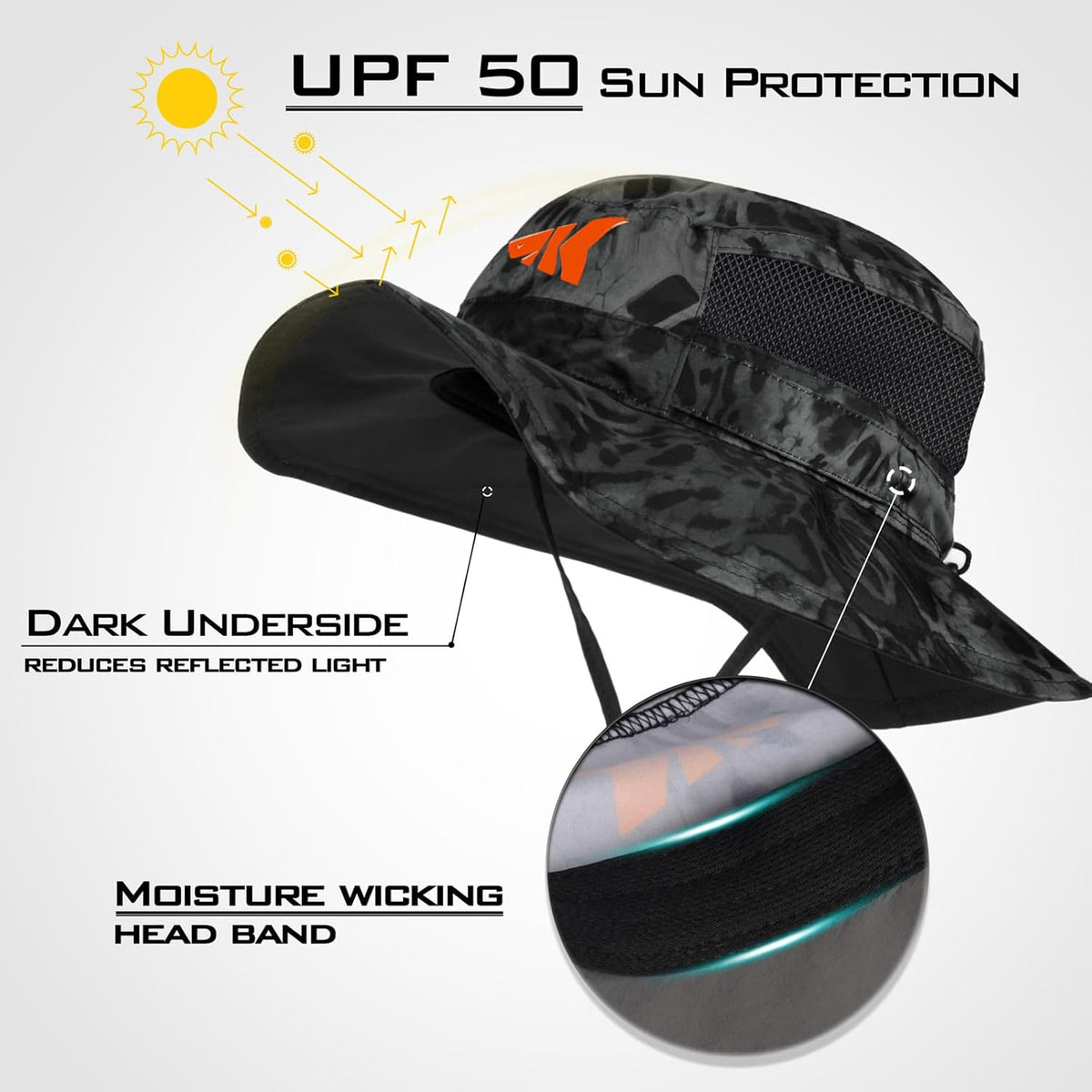 KastKing Sol Armis UPF 50 Boonie Hat for Sun Protection,Men Women