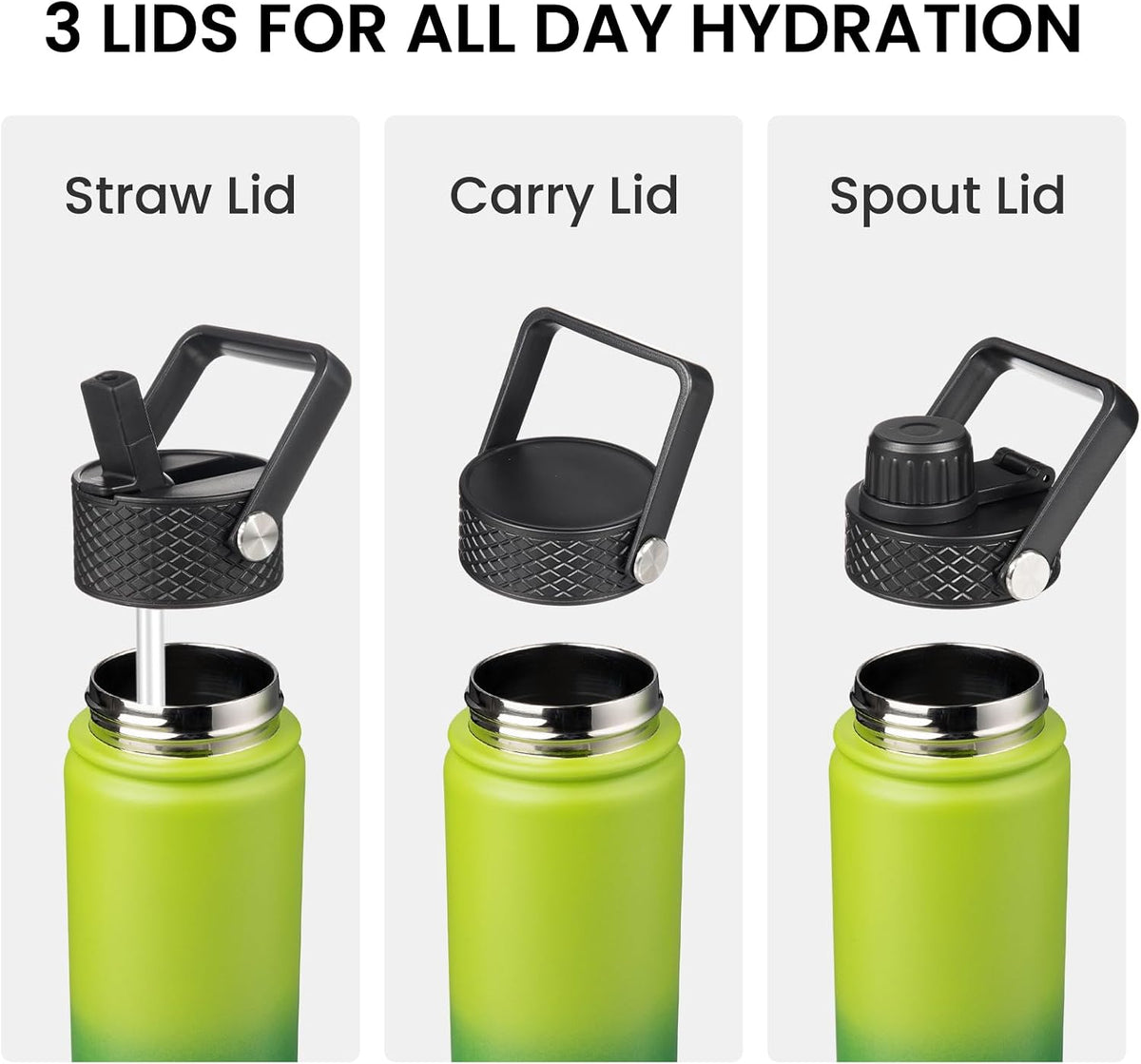 Konokyo 22 oz Insulated Stainless Steel Water Bottle with Straw Lid
