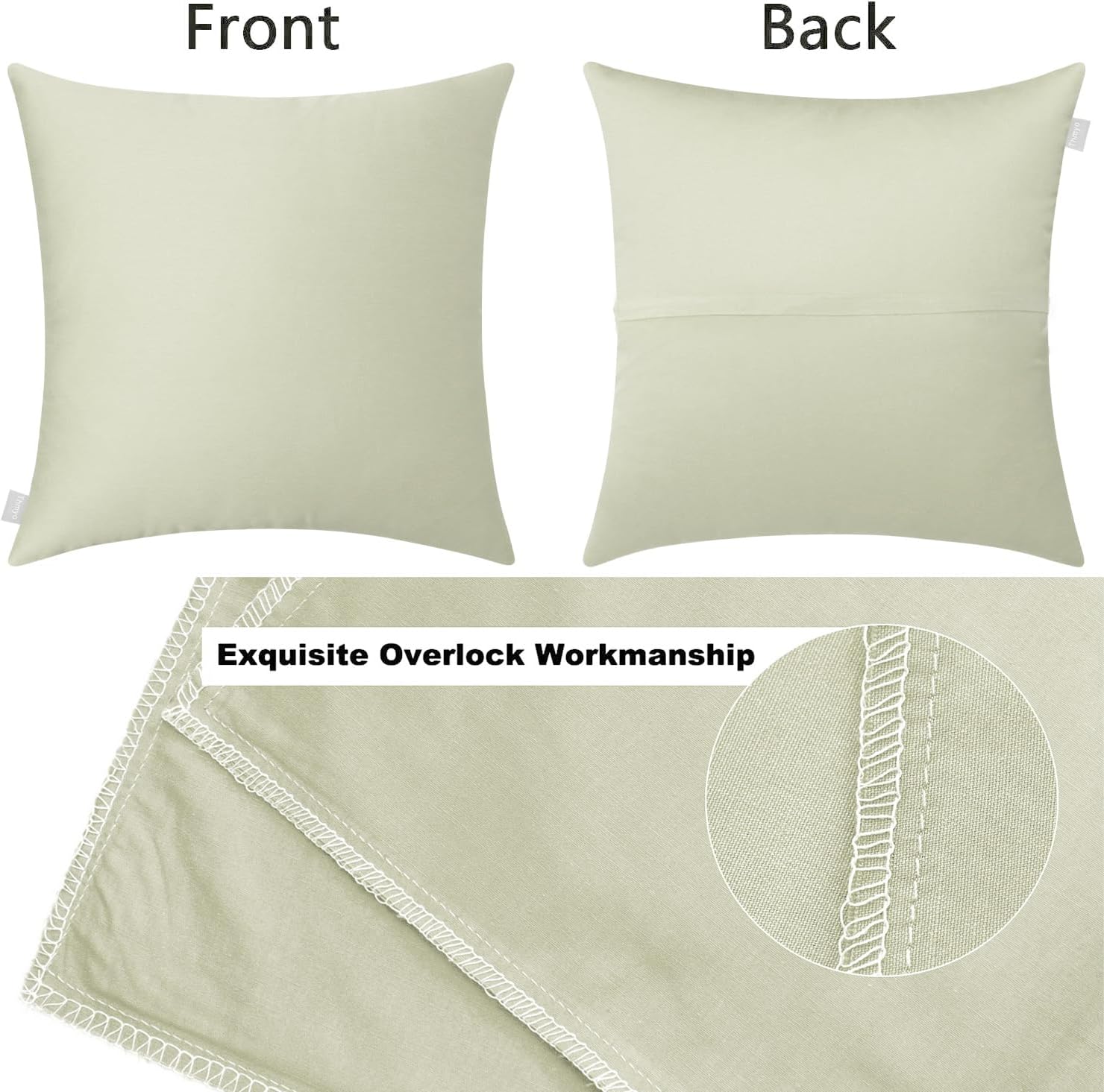 Thmyo 4-Pack 100% Cotton Comfortable Solid Decorative Throw Pillow Case Square Cushion Cover Pillowcase Sublimation Blank Pillow Covers DIY Throw Pillowcase for Sofa(18x18inch/45x45cm,Beige)