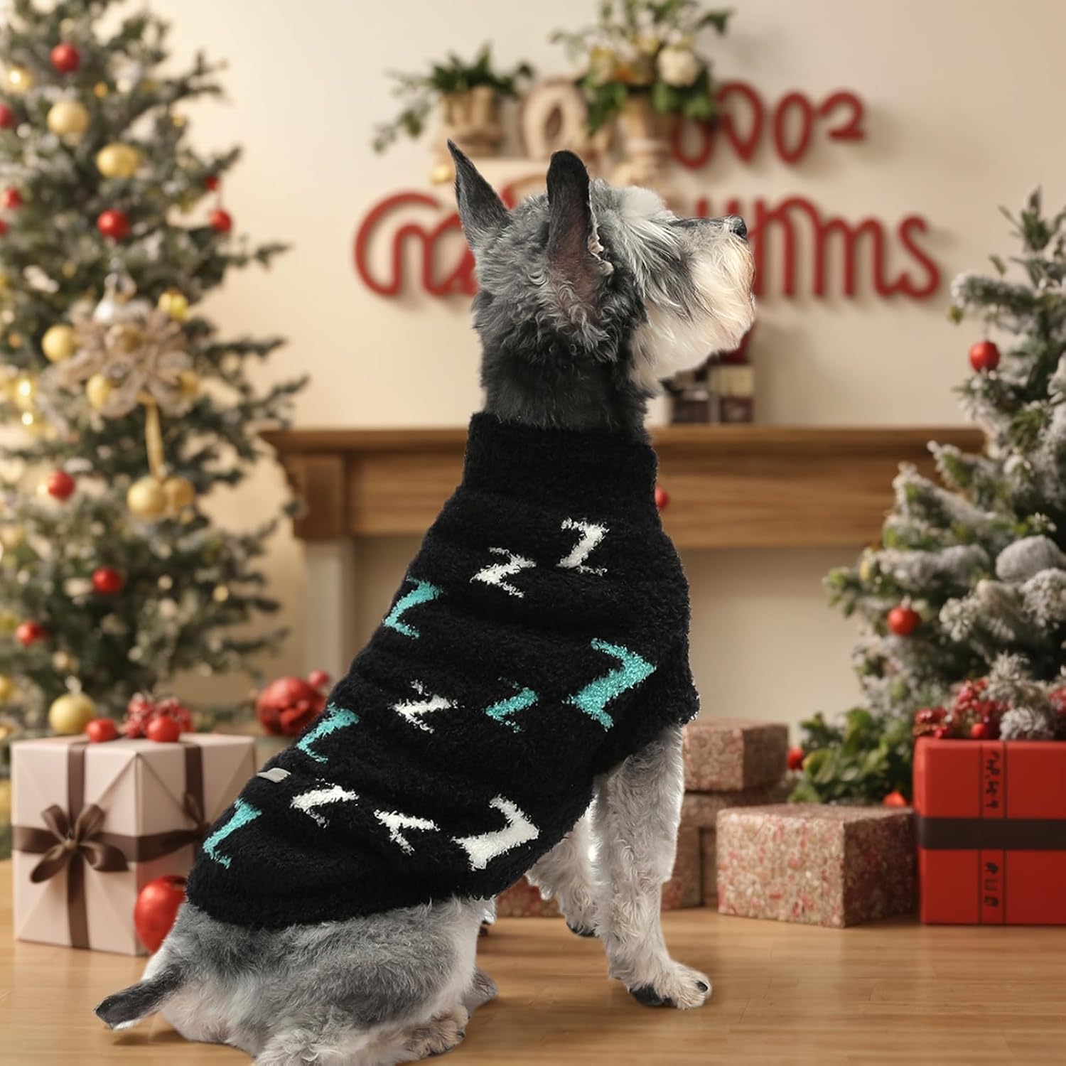Dog Sweaters for Small Dogs Boy Girl Puppy Pullover Sweater Cold Weather Cable Knitwear Thick Warm Outfits for Chihuahua Bulldog Dachshund Pug Yorkie (Black-XS)