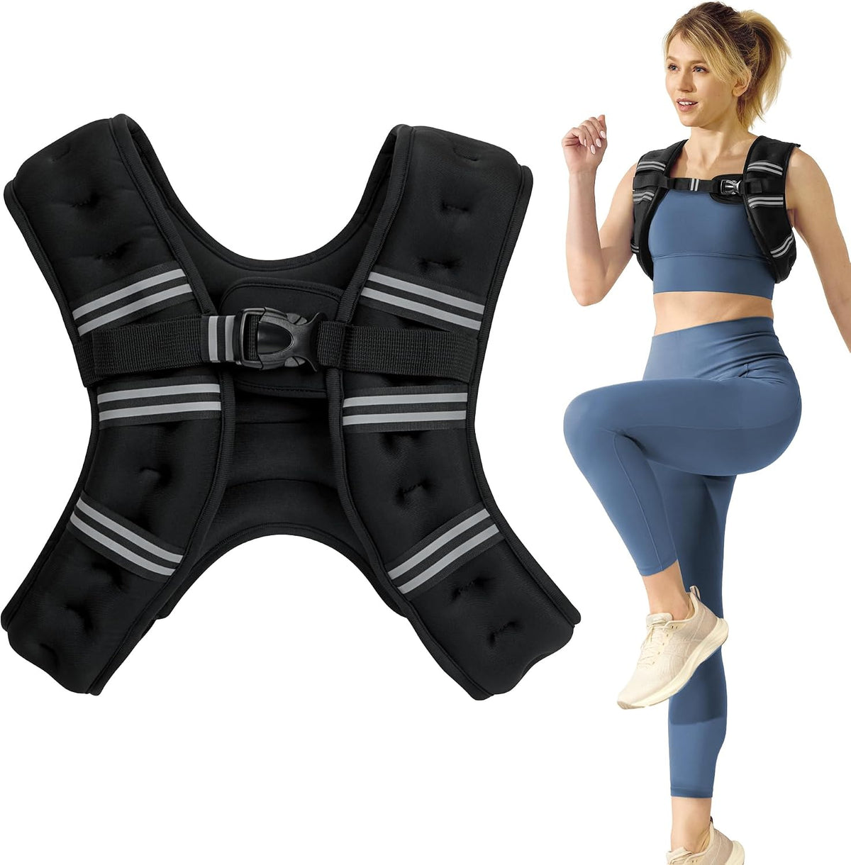 Gaiam Weighted Vest for Women and Men, Adjustable Weighted Workout Vest for Walking, Running, Strength Training