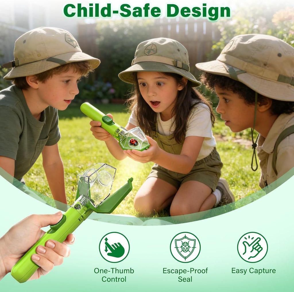 2PCS Bug Catcher for Kids with 6X Magnifier, STEM Educational Learning Toys