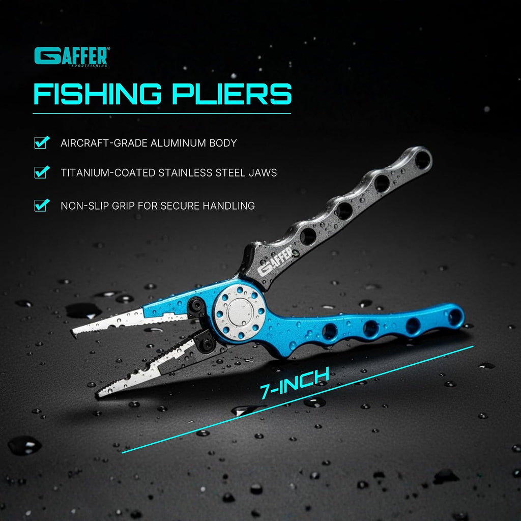 Gaffer Sportfishing Aluminum Pliers - Hook Remover & Line Cutter