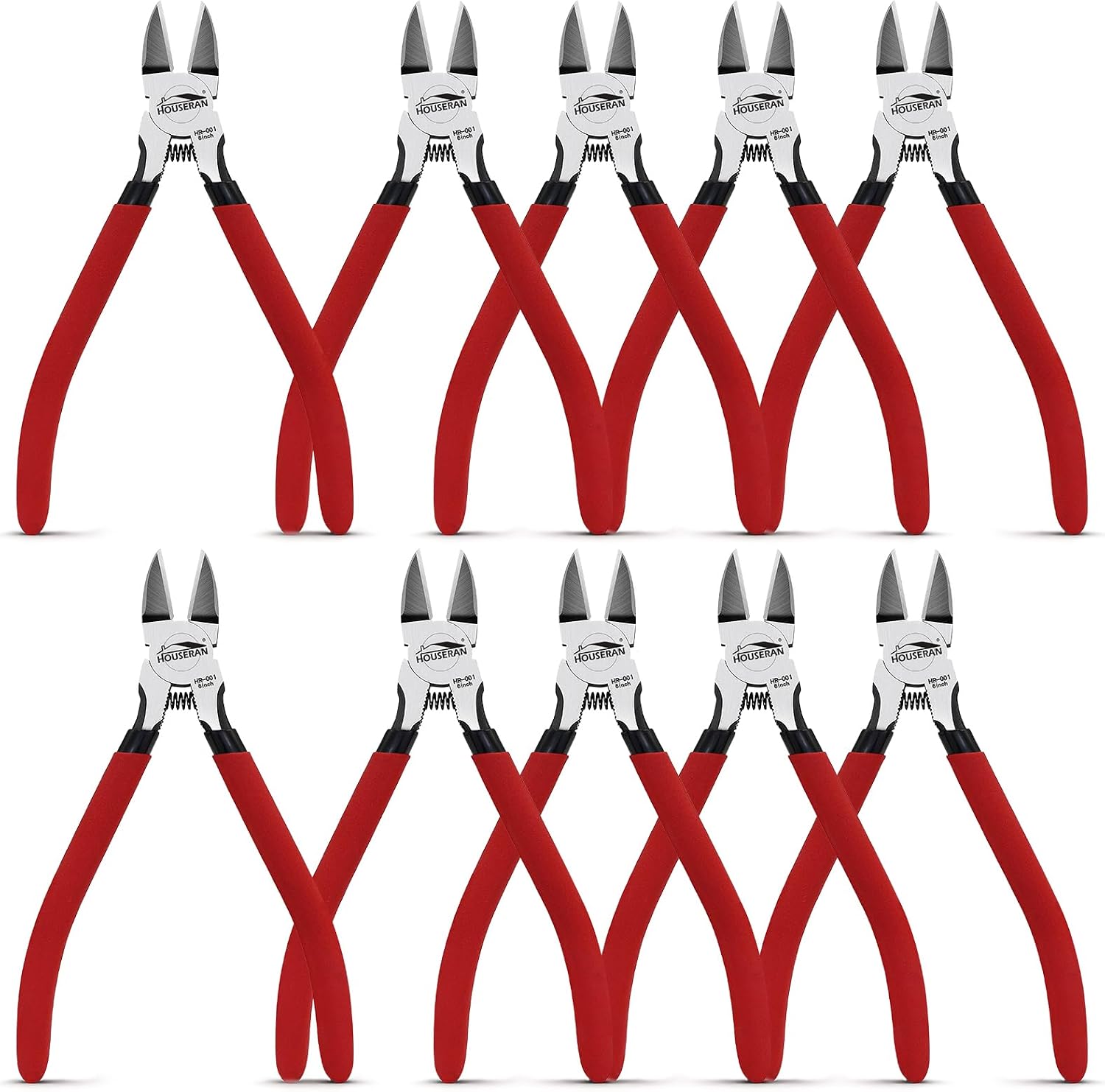 Wire Cutters 5 PACK, 6 inch, Side Cutters, Flush Cut Pliers
