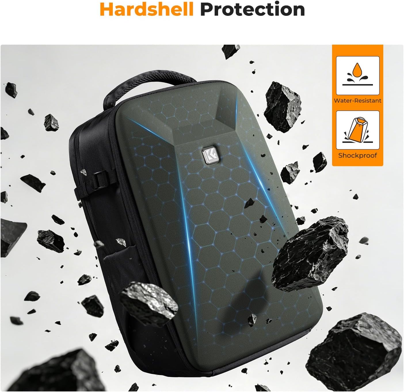 K&F CONCEPT Camera Backpack,Hardshell Photography DSLR Camera Bag
