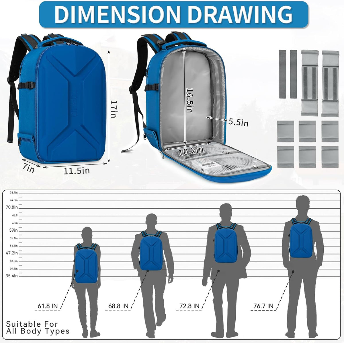 TORIBIO Large Hardshell Camera Backpack DSLR/SLR/Mirrorless Photography Bag