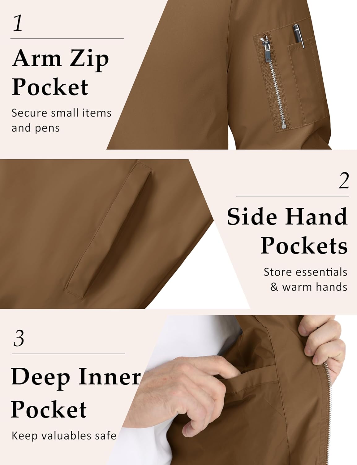 MAGCOMSEN Men's Bomber Jacket Lightweight Windbreaker Spring Fall Jacket