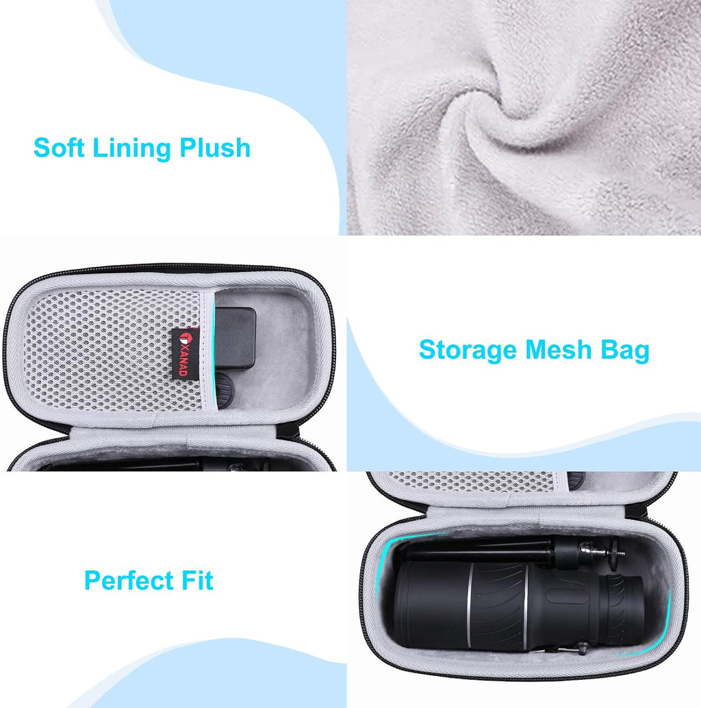 XANAD Monocular EVA Hard Case for Telescope Within Size 7.9 x 3.7 x 3.8 Inches - Travel Protective Carrying Storage Bag (Sale Case Only)