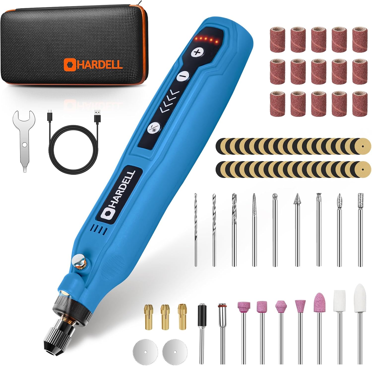 HARDELL Cordless Rotary Tool Kit Mini Rotary Tool with 69 Accessories