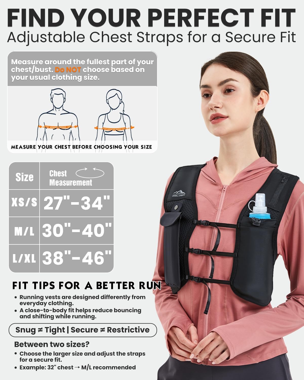 Zelvot Running Vest for Women Men, Touchscreen Phone Pocket