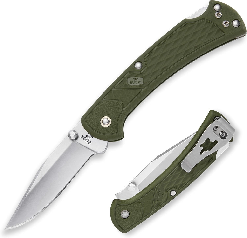 Buck Knives 110 Slim Select EDC Pocket Knife, Green, 2.8 oz