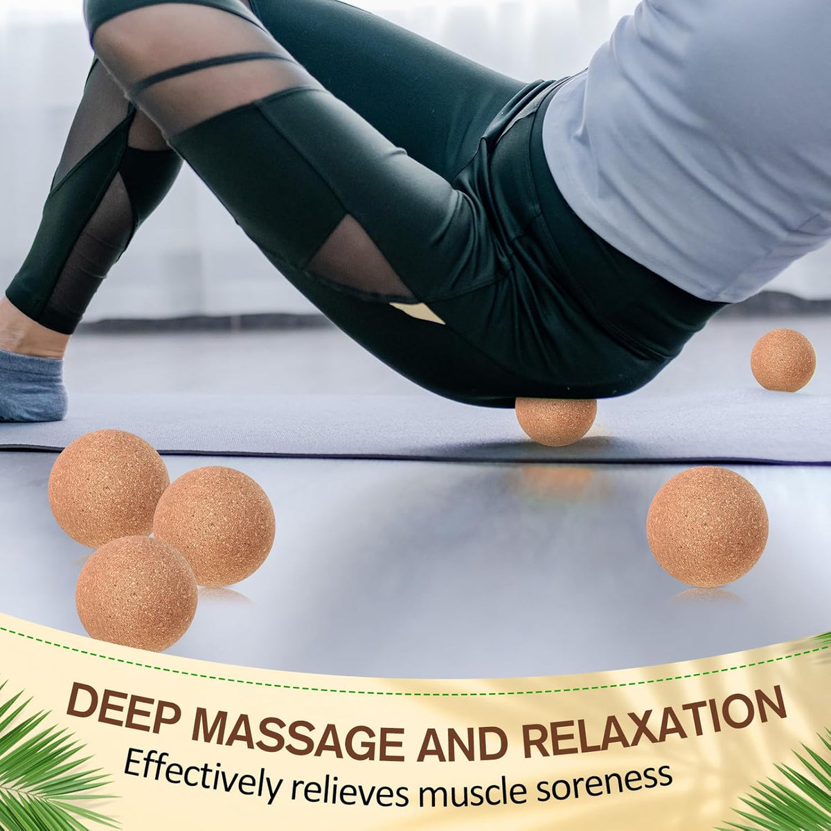 Seenelling 20 Pcs Cork Massage Ball Myofascial Release Therapy, 2 Inch