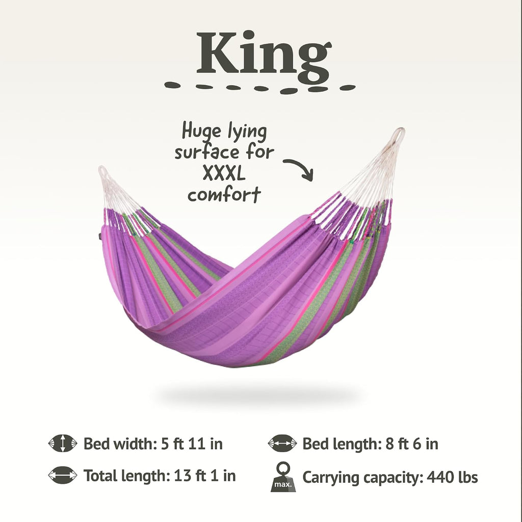 LA SIESTA Flora Blossom - Organic Cotton Family Classic Hammock Size King
