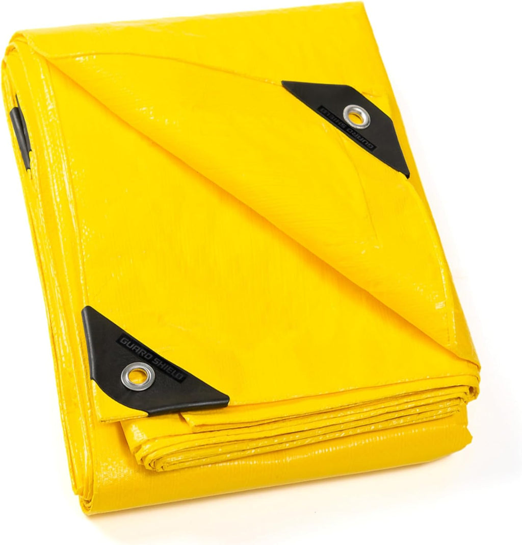 GUARD SHIELD Red Tarp 10x10 Feet Tarps High Visibility Outdoor Poly Cover Lightweight 6mil