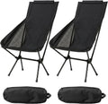 Wind Tour Portable Camping Chair Lightweight Foldable Outdoor Chair for Hiking Camp Backpacking Lawn Beach Fishing Picnic with Carry Bag (High-Back | Black-2)