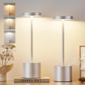 Kakanuo Silver Gray Cordless Lamp Set, Rechargeable Lamp, 3 Color Temperature, LED Outdoor Wireless Lamps, Battery Operated Lamps, Stepless Dimmable, Touch Control