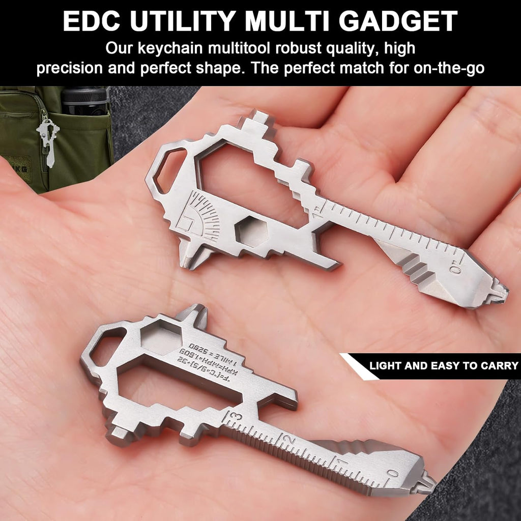 Herda Keychain Multitool - EDC Tool with 17+ Functions Gifts Bottle Opener