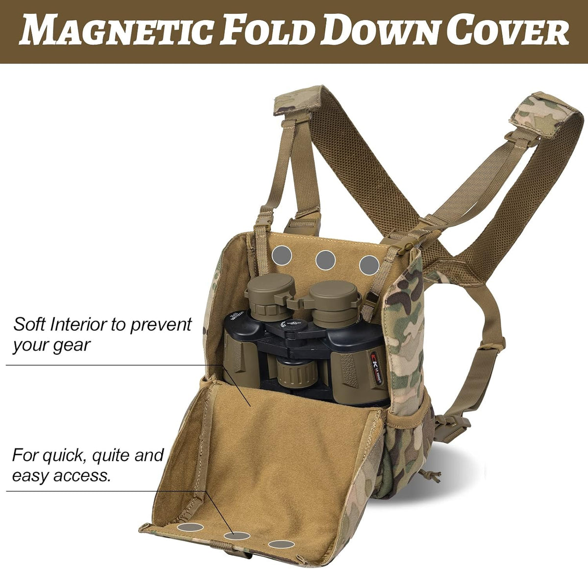 VISMIX Binocular Harness with Rain Cover for Hunting Hiking Shooting