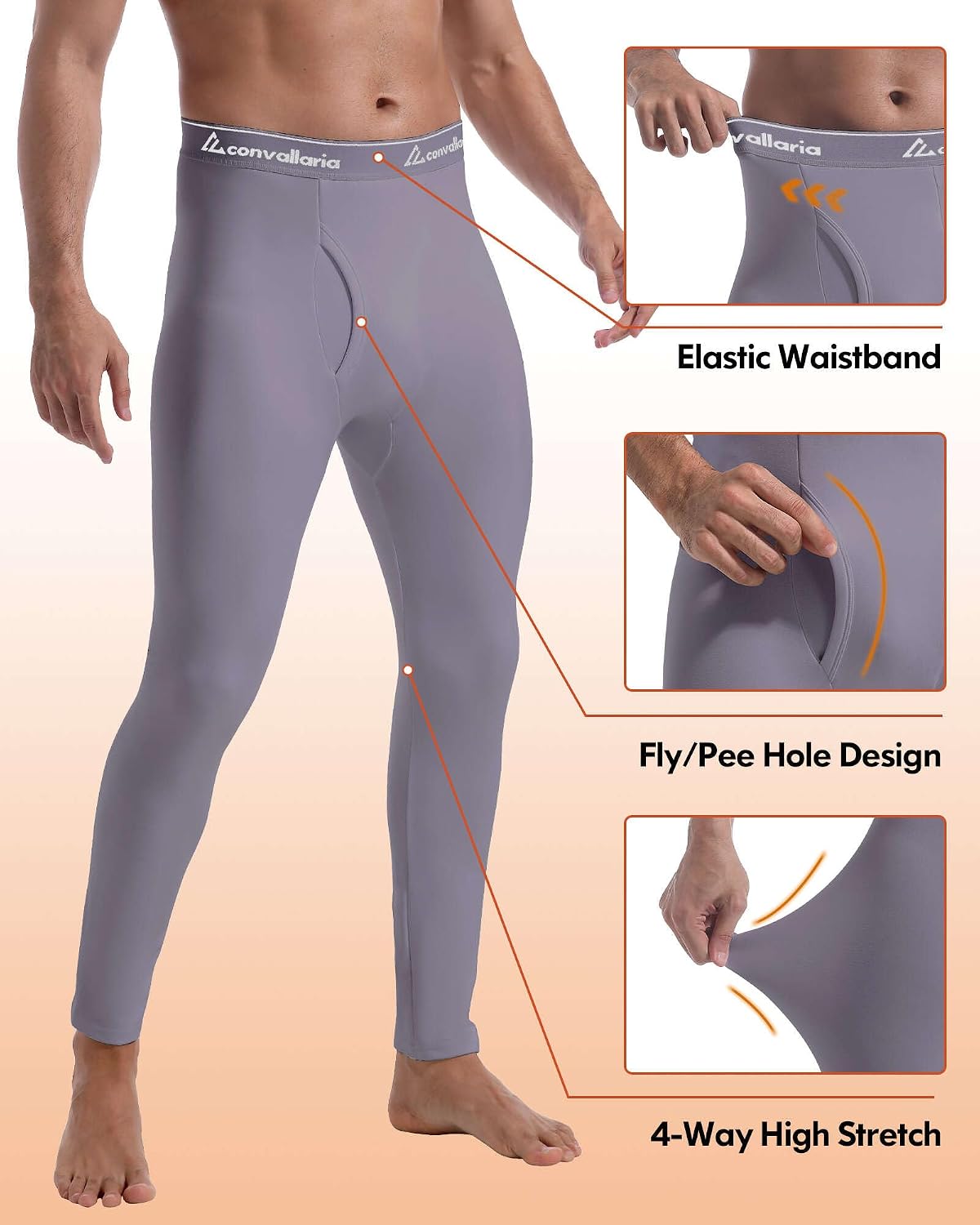Men's Thermal Pants Long Johns Bottom Athletic Base Layer