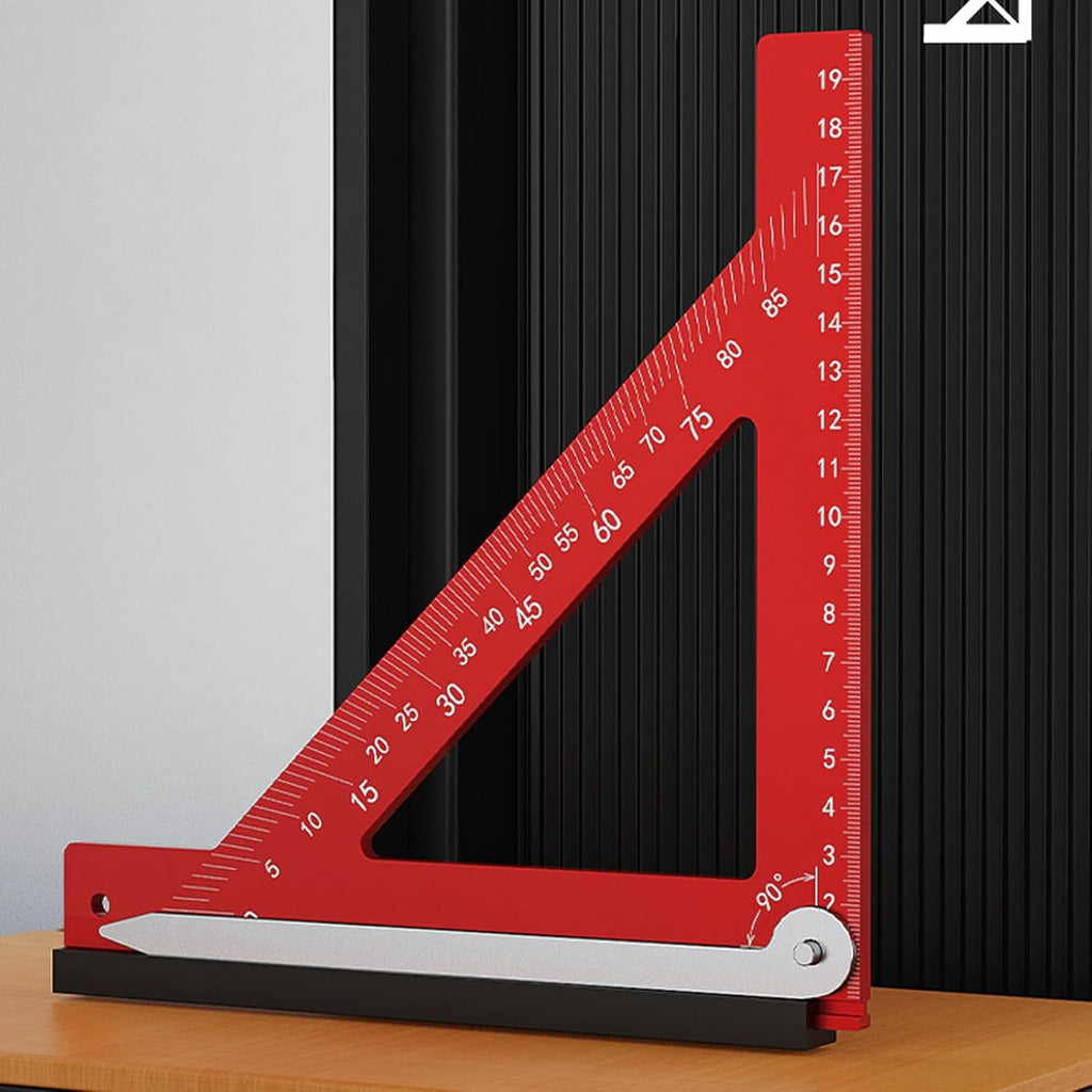 Carpenter Square, 20cm Woodworking Tools Adjustable Rafter Square Carpenter Tools, Aluminum Alloy 90 Degree Combination Angle Carpentry Triangle Ruler
