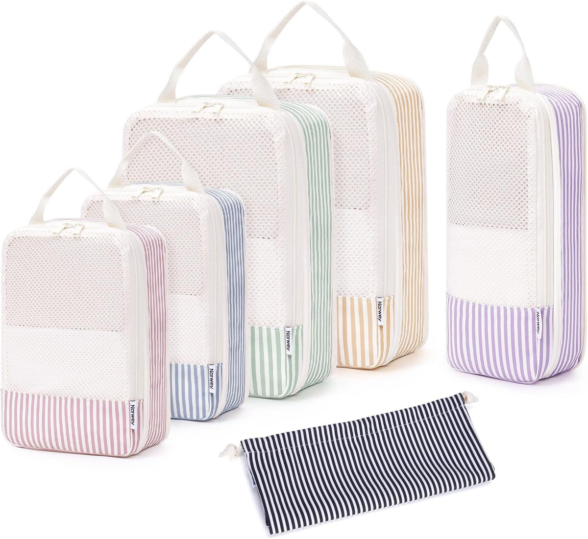 Narwey Compression Packing Cubes for Travel, Cute Luggage Organizer Bags